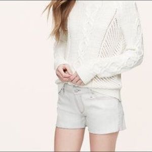 Loft Denim Cut Off Shorts in Pebble Grey